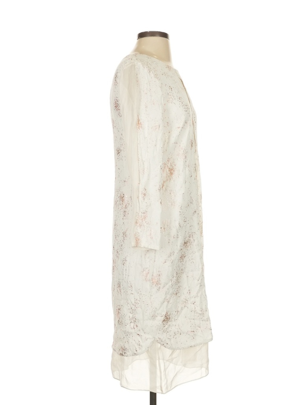 Rebecca Taylor Silk Ivory Sleeve Shift Women’s Dress Size  2 - Picture 3 of 6